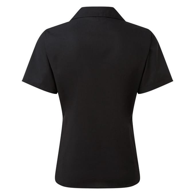 Premier Popeline blouse met korte mouwen / Gewoon werkoverhemd (Zwart)