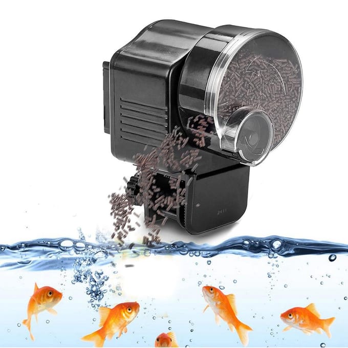 Aquarium Maison Aquarium Distributeur Automatique de Nourriture Minuteur Noir gray