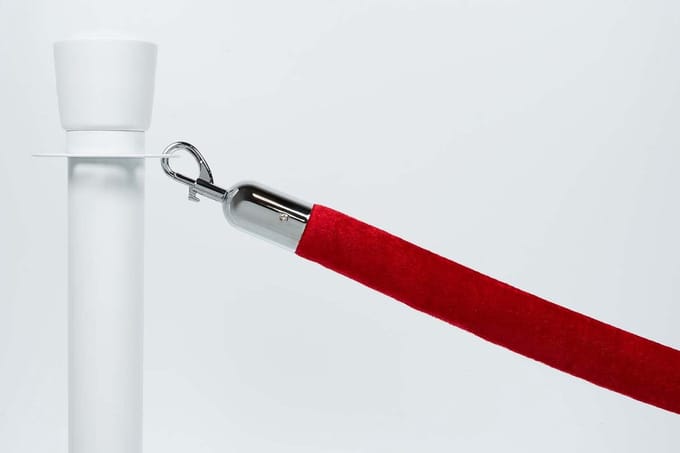 Afzetkoord Velours | Rood - Chroom