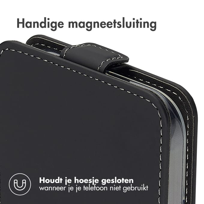 Accezz Hoesje - Geschikt voor Apple iPhone 16 Pro - Flipcase - Zwart
