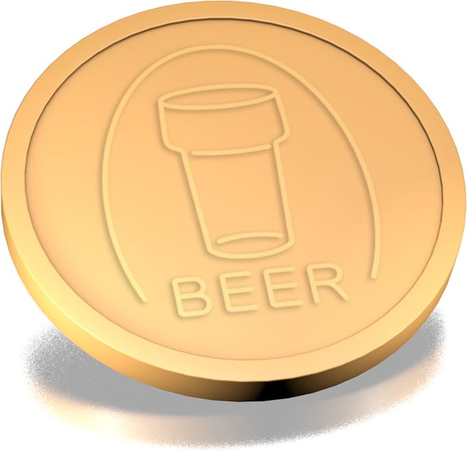 CombiCraft Reliëfmunten bier beige - 250 stuks