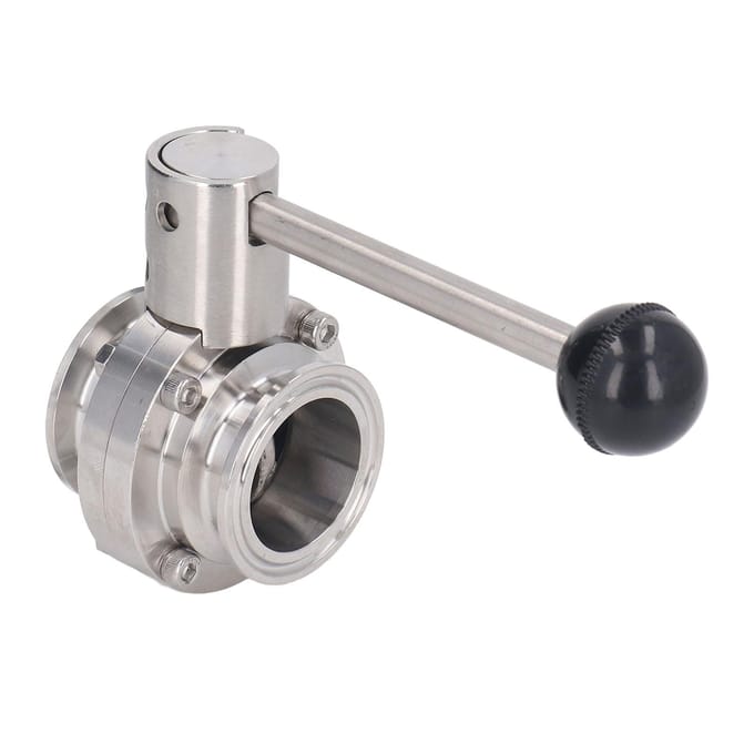 Sanitaire Vlinderklep met Siliconen Ring RVS Klem Vlinderklep 51mm / 2in Pipe OD