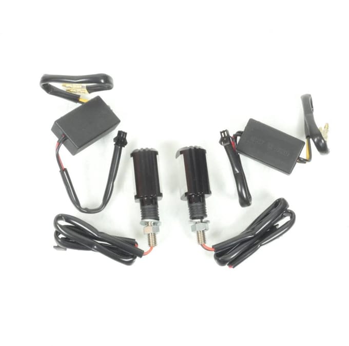 Paire Éclairage de plaque Led 12V anodisé noir pour moto scooter M8x125 Neuf