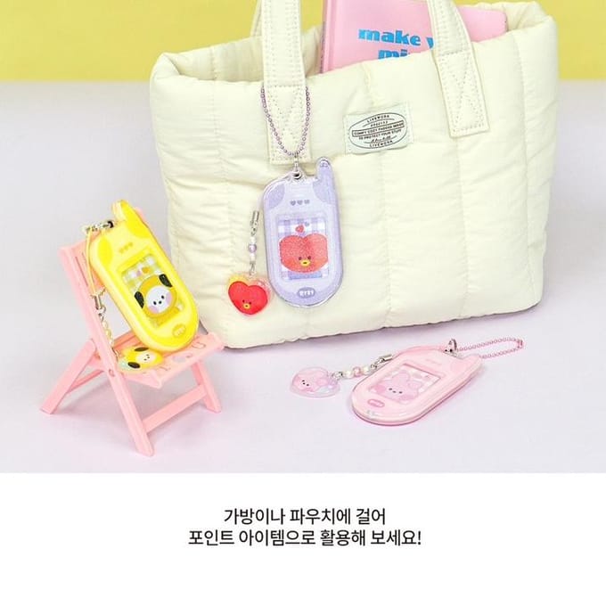 Porte-clés de téléphone rétro BT21 Minini white