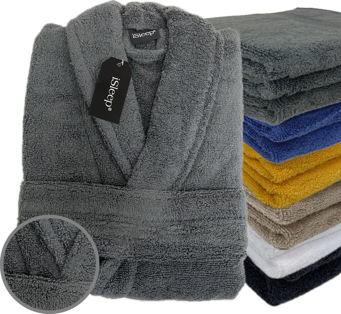 iSleep Terry Badjas - 100% Katoen - Unisex - Maat M - Antraciet