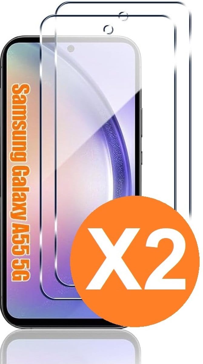 Screenprotector Geschikt voor Samsung Galaxy A55 (5G) Screenprotector Glas Gehard Tempered Glass - 2 Stuks