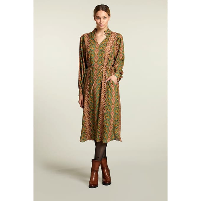 River Woods Multi Fantasy V-neck Dress Größe: 36 | Midikleider Outlet | Damen