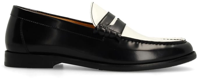 Manfield - Heren - Zwarte leren loafers - Maat 42