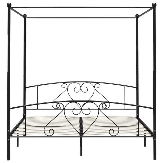 vidaXL - Hemelbedframe - metaal - zwart - 200x200 - cm