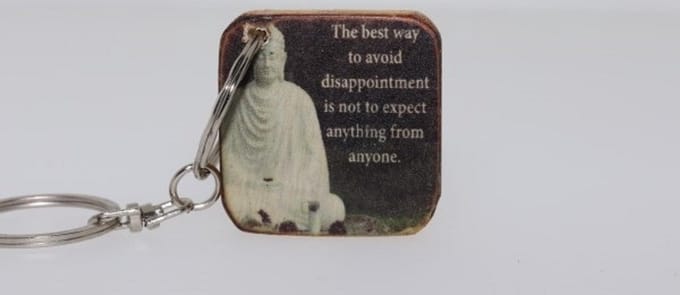 Quote sleutelhanger 3x3 cm The best way to avoid