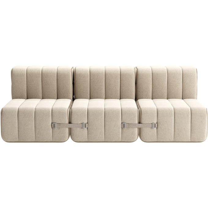 Ambivalenz Curt - Set van 6 - bv. Flexibele 3-zitter - Jet grijs/beige