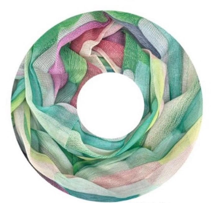 Dunne Colsjaal - Print - (34494#) - Groen