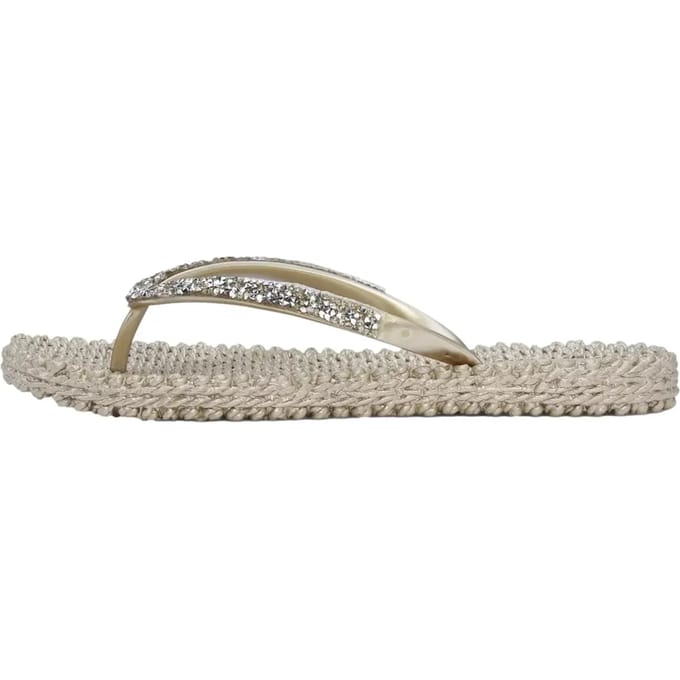 Slippers met grove glitter CHEERFUL03G - 780 Platin