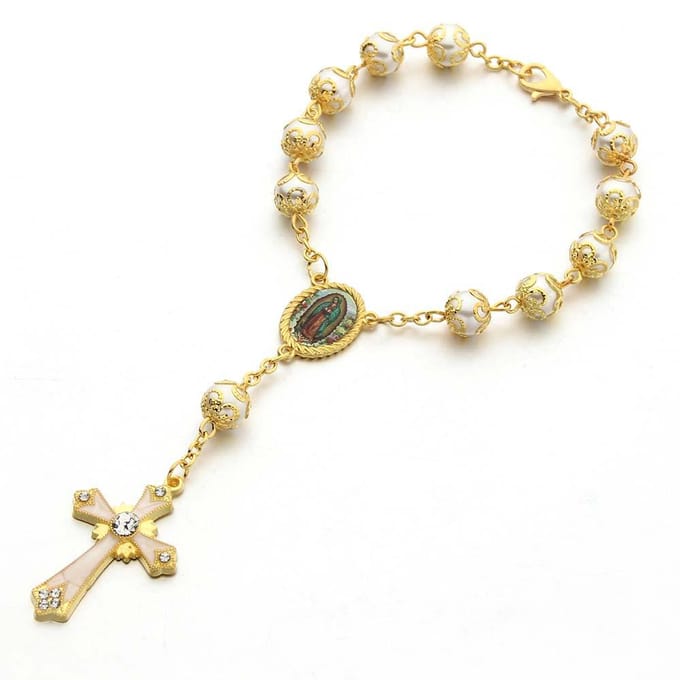 Accessoires 8 mm gouden armband glas gebogen naald Tori armband