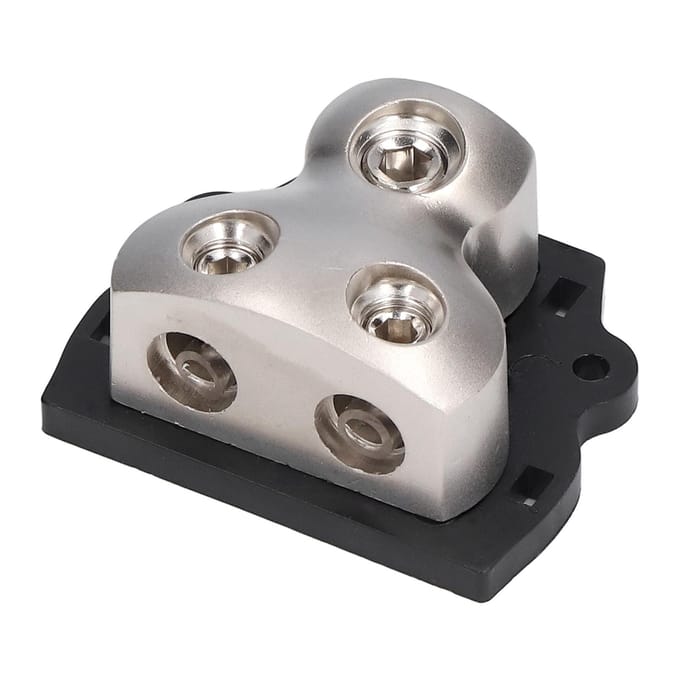 Auto Audio Versterker Splitter 2-Weg Stroomverdelingsblok Massaverdeling Aansluitblok gray