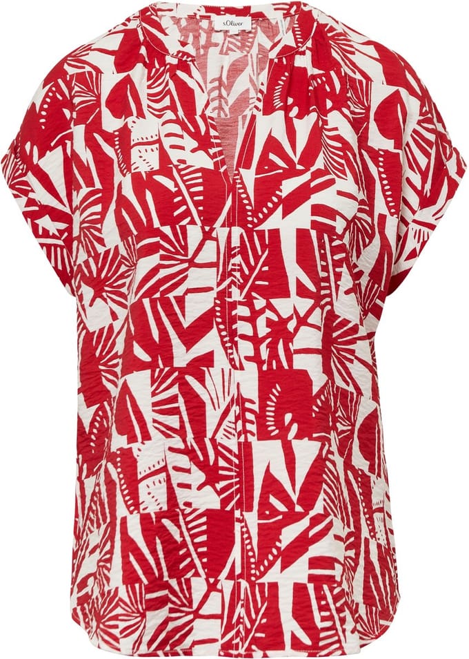 s.Oliver - female - Gestructureerde blouse met gerimpelde details