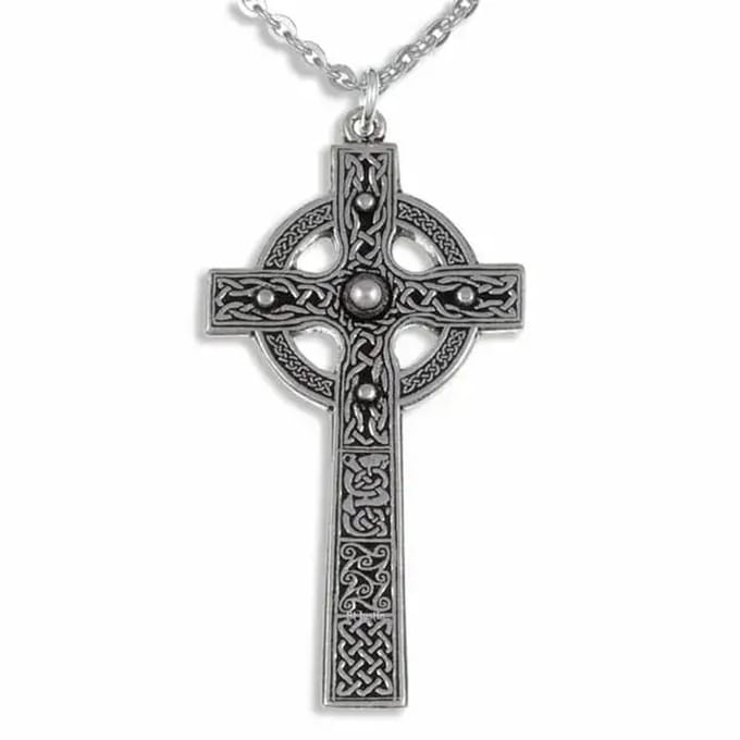 St Justin, Hanger, Groot Cashel kruis met knoopwerk hanger(XP48)