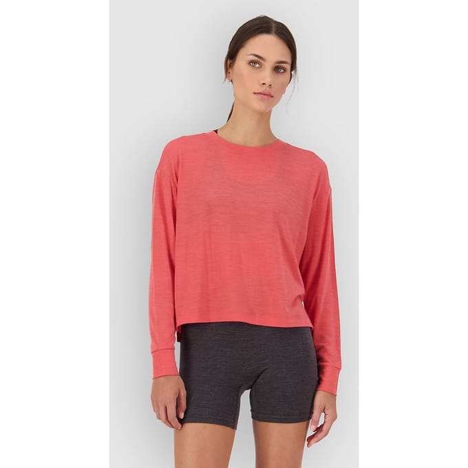Mons Royale Zephyr Merino Tencel Boxy Base Layer Top rood