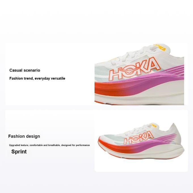 HOKA Rocket X 2 Frost Lava Heren Sneakers Wit 1127927-FLV 42 white