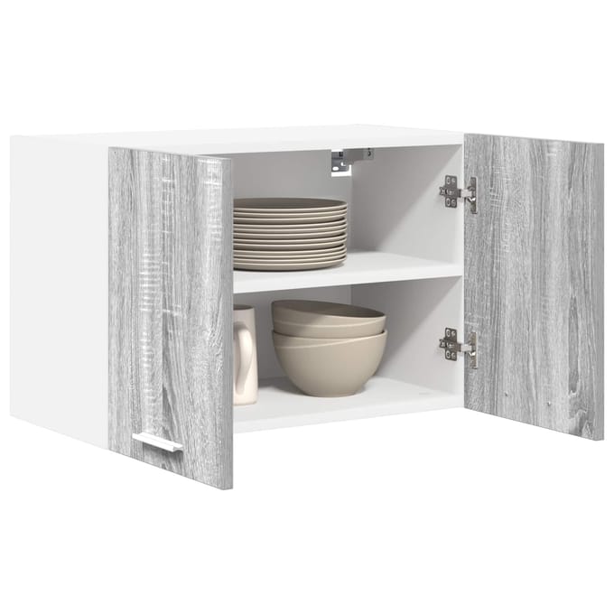 vidaXL - Hangkast - 2 - st - Grijs - Sonoma - en - Wit - Bewerkt - hout