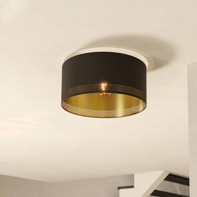 EGLO Esteperra - Plafondlamp - E27 - Ø 47,5 cm - Zwart