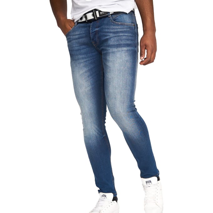 Crosshatch Heren Barbeck Slim Jeans (Blauw getint)