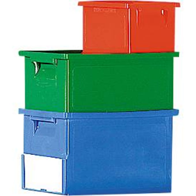 Stapelbak serie 14/6-1 - polypropeen - met verzonken handgreep - 71L - blauw