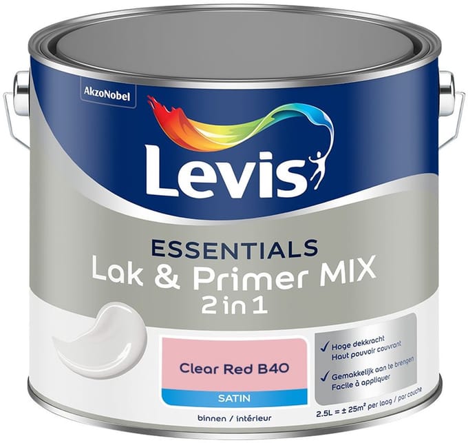 Levis - Essentials Lak & Primer Mix - Clear Red B40 - Mengverf - 2,5 L