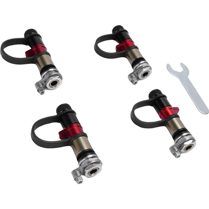 4 Stuks Bandenleegloopventiel Kit Auto Stop Snelle Luchtontluchting Ondersteunt Bandensensor Installatie Band black