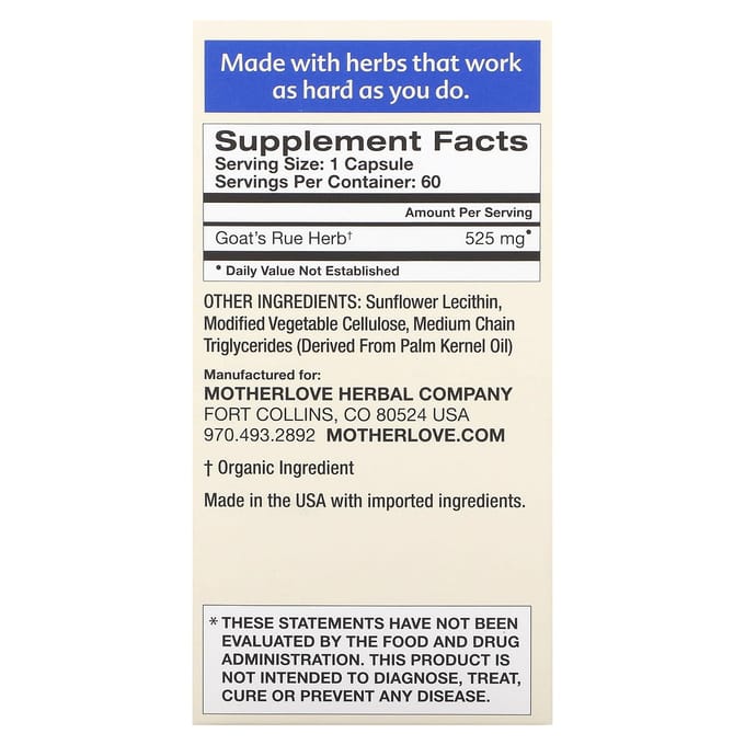 Moederliefde, borstvoeding, Goat's Nue, 60 vloeibare capsules
