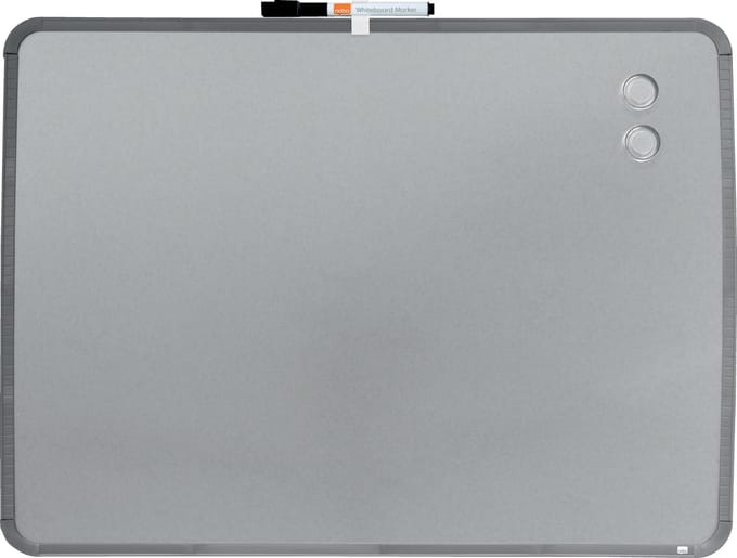 Nobo Magnetisch Whiteboard met Smal Zilverkleurig Frame 58x43cm - Zilver