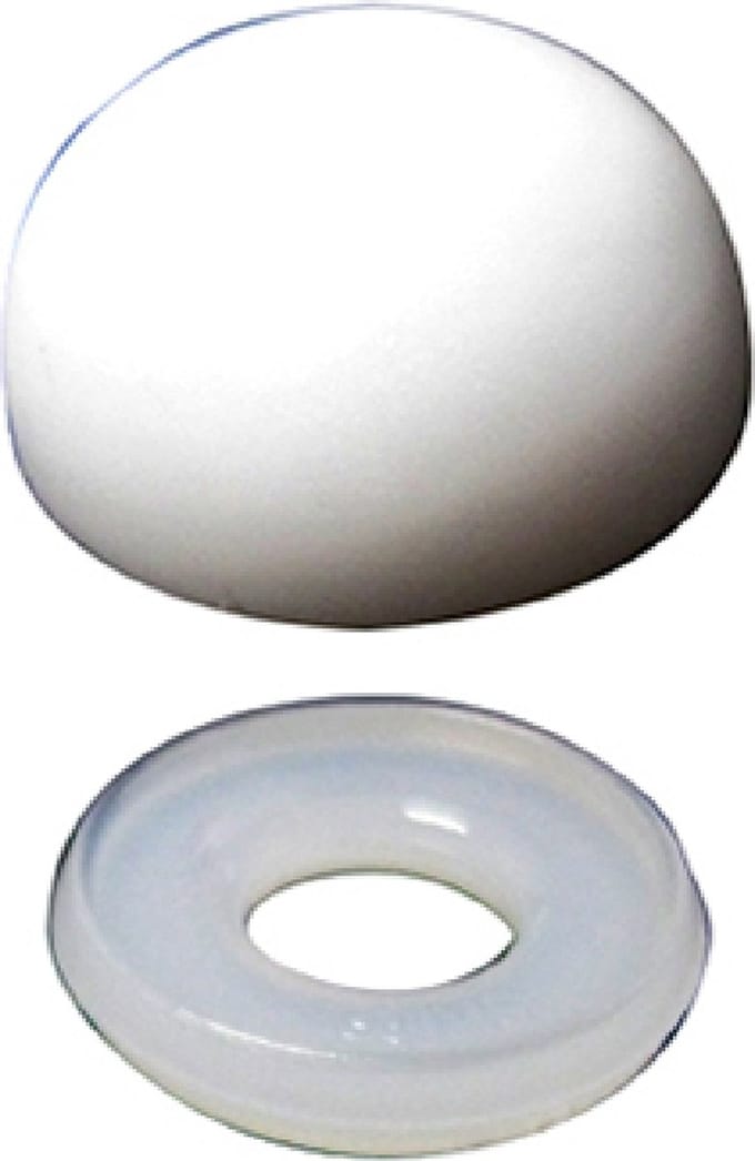 Kapring met kap m6 per set nylon wit ( a 500 st )