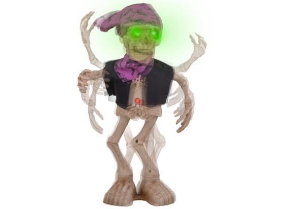Halloweendecoratie Staand: Dansend Skelet met licht, geluid & beweging (40cm)