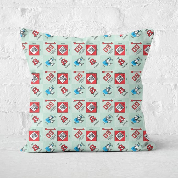 Monopoly Pattern Square Cushion - 60x60cm - Soft Touch