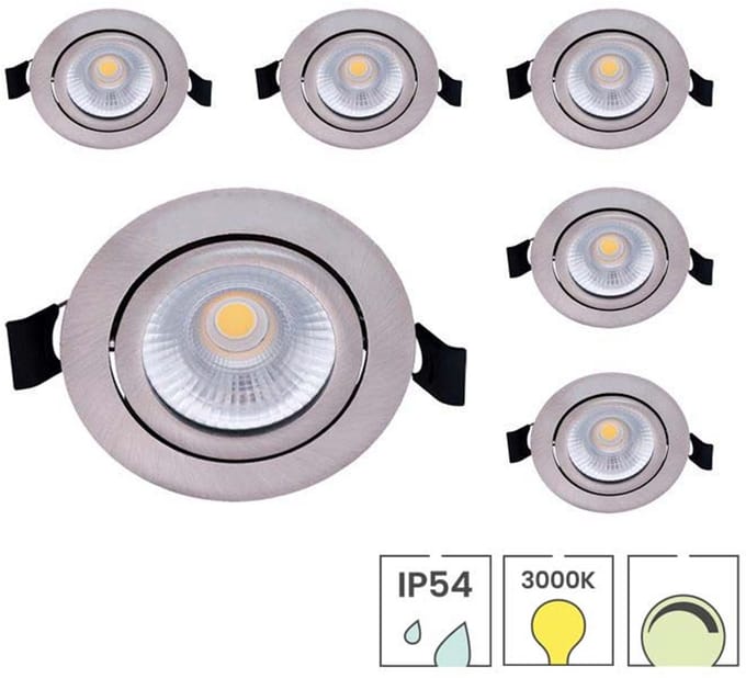 Lybardo - Lage Inbouwspots - 6-pack - 5W - Dimbaar - Waterdicht - Spotjes Inbouw