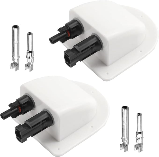 Dakdoorvoer op zonne-energie voor camper, boot, caravan - 2 stuks