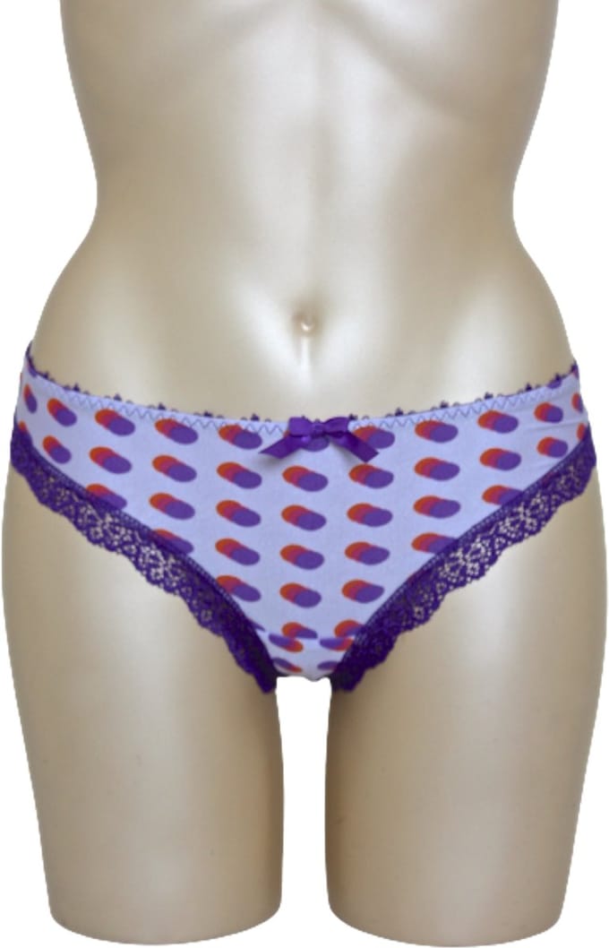 Freya - Layla Lilac - paarse string met stippen print - maat XS / 34