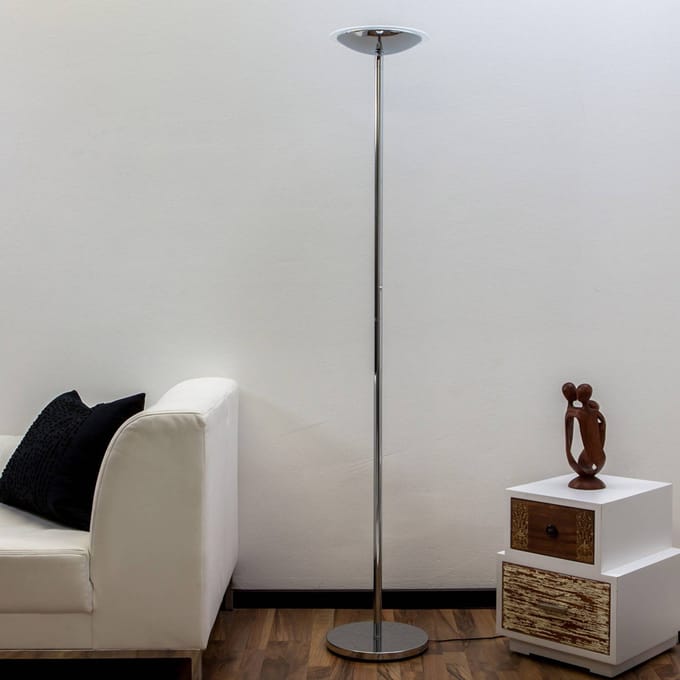 Lindby LED vloerlamp Malea, chroomkleurig, dimbaar, 180 cm