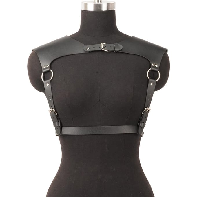 Dames Punk Mode Leer Lichaamsharnas Riem Taille-Naar-Schouder Casual Wild Gotische Kleding Accessoire black