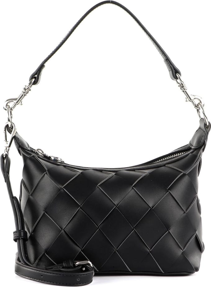 SEIDENFELT MANUFAKTUR Schoudertas Handtas SFM247 Midi Hobo Black Zwart