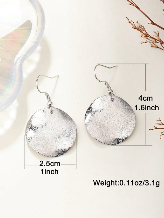 Ronde Hangende Oorbellen one-size zilver