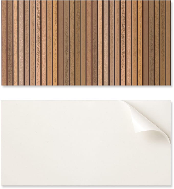 Set van zelfklevende PVC-tegels met verschillende texturen, 6x60x30 cm