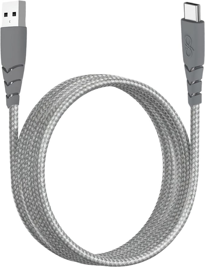 Force Case, USB-A naar USB-C Oplaadkabel 3A - Ultra-Resistant - Grijs - 2m, Grijs