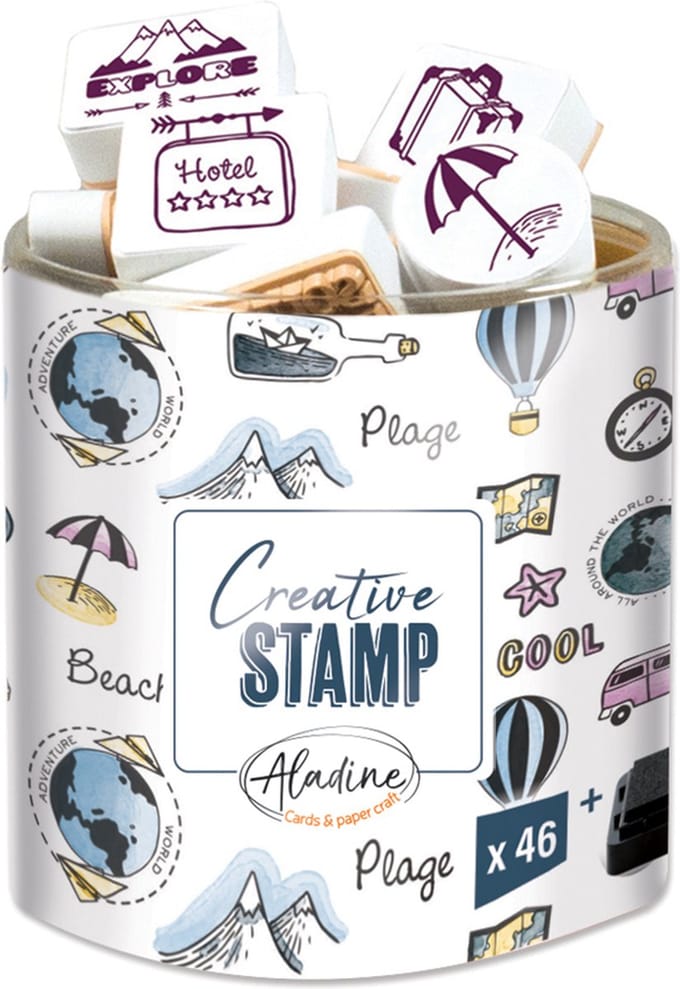 Aladine Aladine Stampo Stempel Set Vakantie 45 stuks