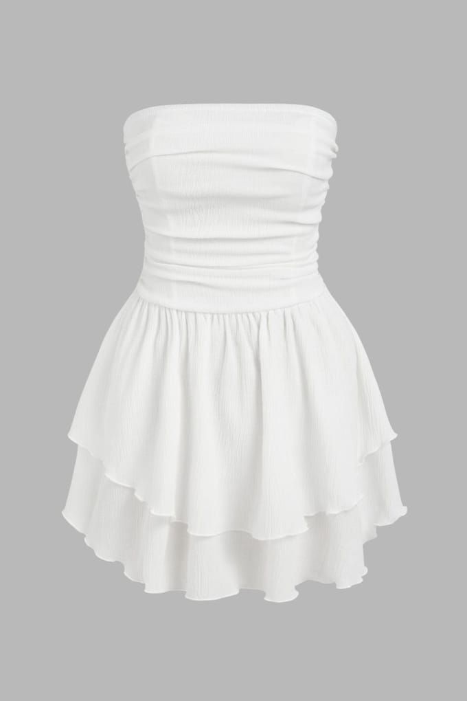 Off-shoulder Ruffle Mini-jurk