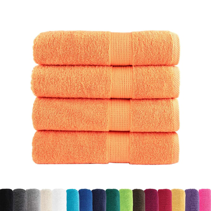 vidaXL - Badhanddoeken - SOLUND - 4 - st - 600 - g/m² - 70x140 - cm - oranje