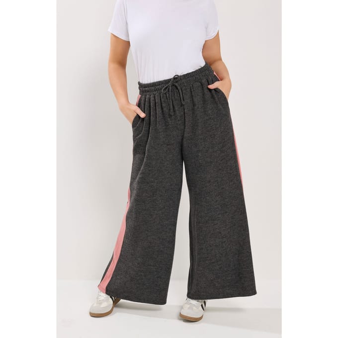 Yours Grijze Broek Met Streep Aan De Zijkant Size 48