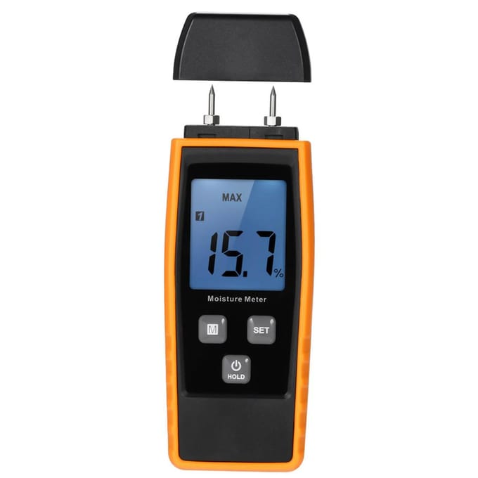 Handheld Mini Vochtmeter Digitale LCD Hout Vochtmeter Hout Vocht Detector Vochtigheid Tester zwart