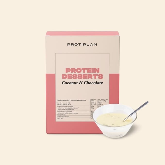 Protiplan - Dessert Kokos Chocolade - 7 x 25 g - Koolhydraatarm dessert - Dieet geschikt