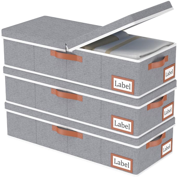 Unyqoos® Set van drie ruime opbergdozen voor onder het bed met handige handgrepen